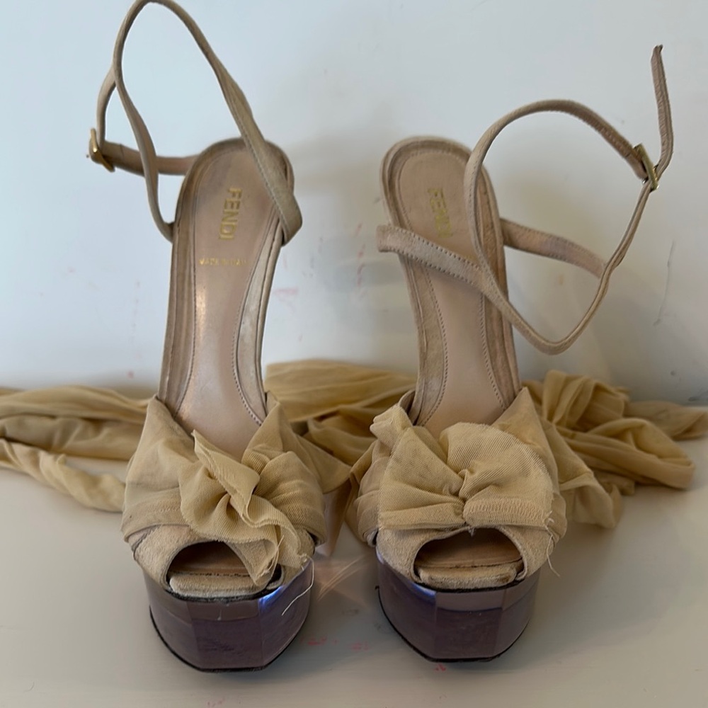 Fendi Beige and Brown Heels